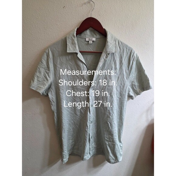 Reiss Mens Caspa Shirt Light Green Egyptian Cotton Mens Size M Camp Cuban Collar - Picture 6 of 6